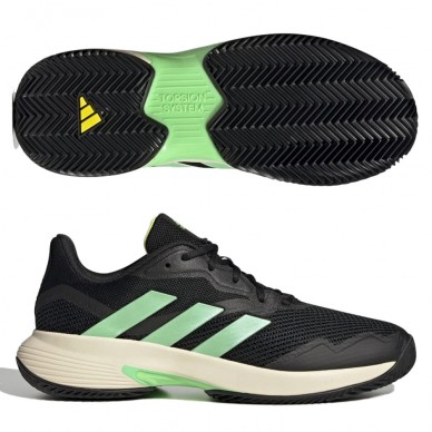 scarpe Adidas Courtjam Control M terra battuta nero fascio verde giallo 2022