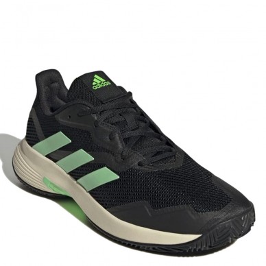 scarpe Adidas Courtjam Control M terra battuta nero fascio verde giallo 2022