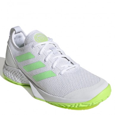 scarpe Adidas Courtflash M white beam solar green 2022