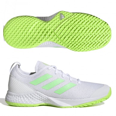 scarpe Adidas Courtflash M white beam solar green 2022