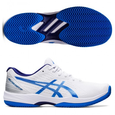 Asics Solution Swift FF Clay bianco blu elettrico