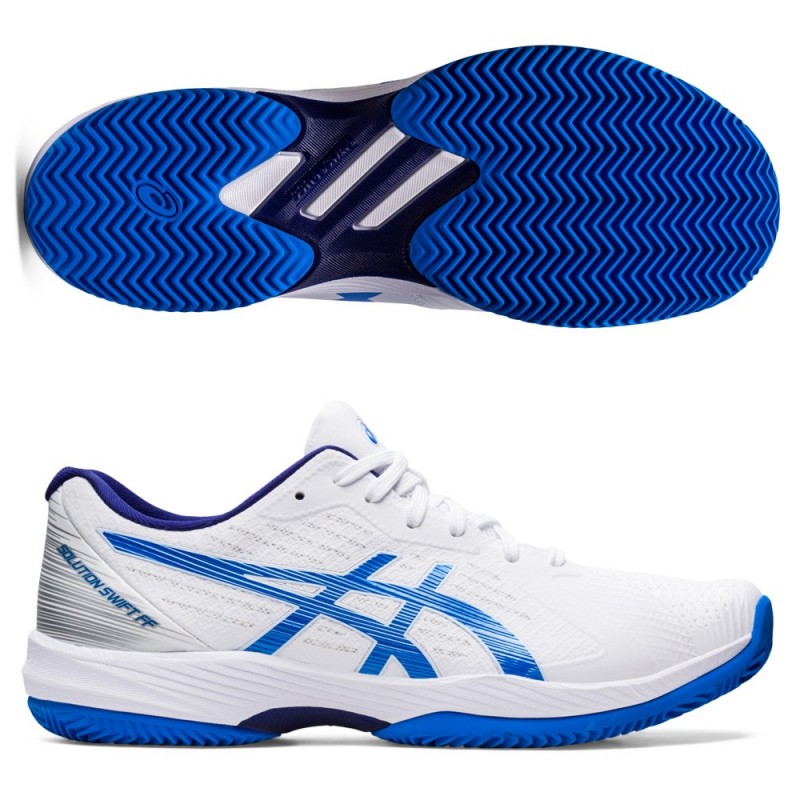 Asics Solution Swift FF Clay bianco blu elettrico Asics Solution Swift FF Clay bianco blu elettrico