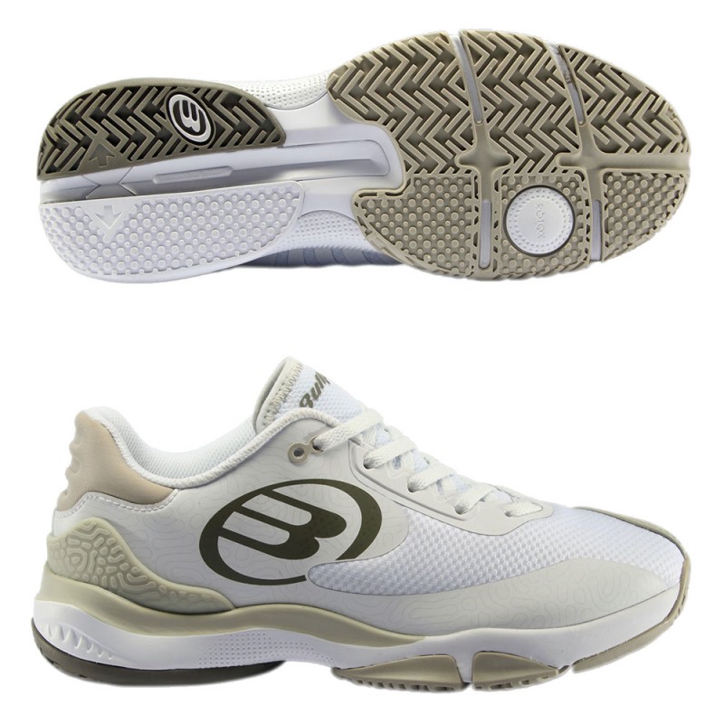 Scarpe Bullpadel Flow Hybrid Fly 22 bianche kaki