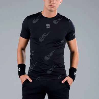 Maglietta nera Hydrogen Flames Tech Tee