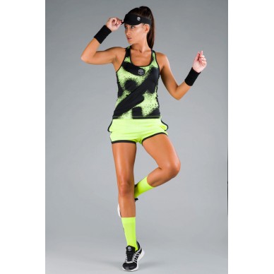 Hydrogen Spray Tank Top giallo fluo