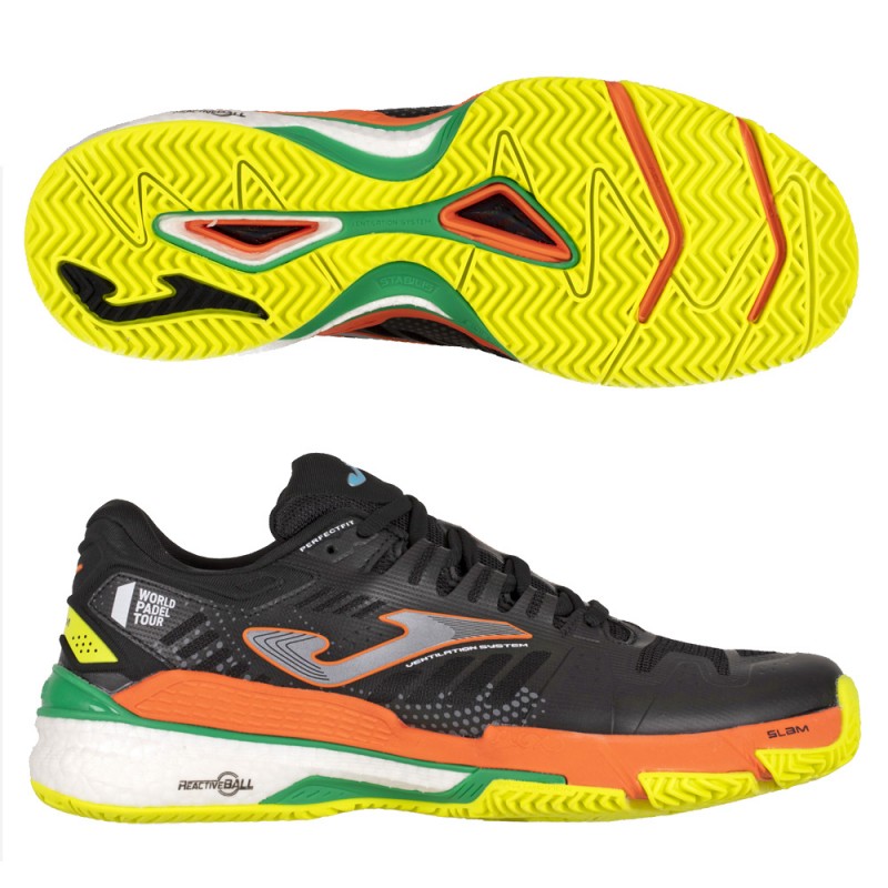 Scarpe Joma T.SLAM MEN 2201 nero arancio fluor Scarpe Joma T.SLAM MEN 2201 nero arancio fluor