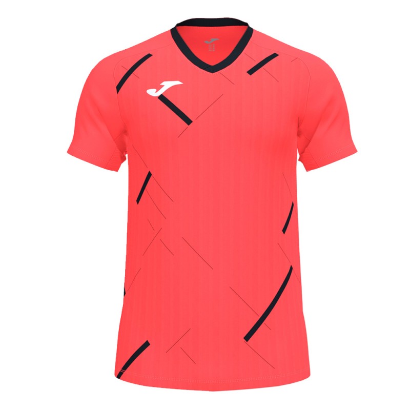 Maglietta Joma Tiger III nero corallo Maglietta Joma Tiger III nero corallo