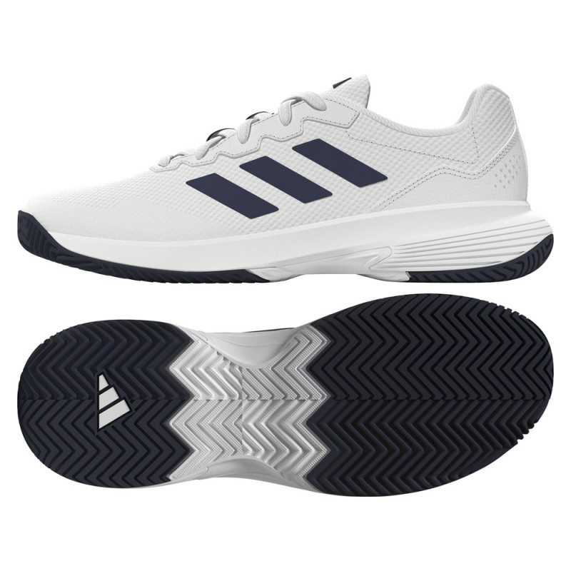 Scarpe Adidas Gamecourt 2 M bianche blu navy