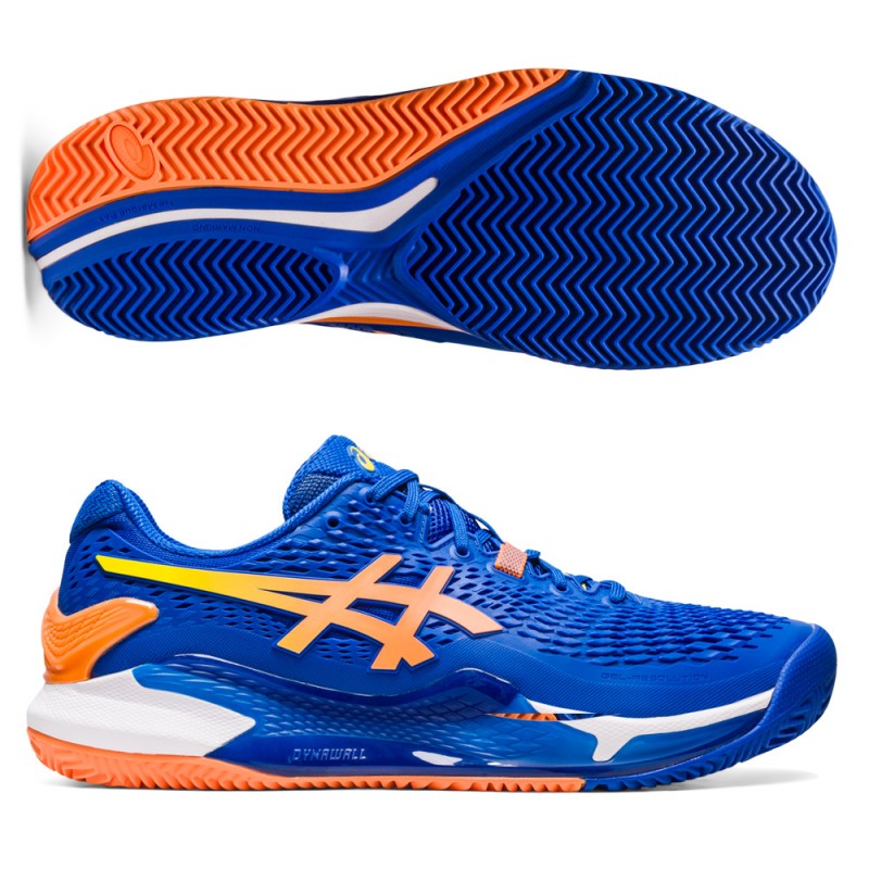 Asics Gel Resolution 9 Argilla tonno pesca sole blu Asics Gel Resolution 9 Argilla tonno pesca sole blu