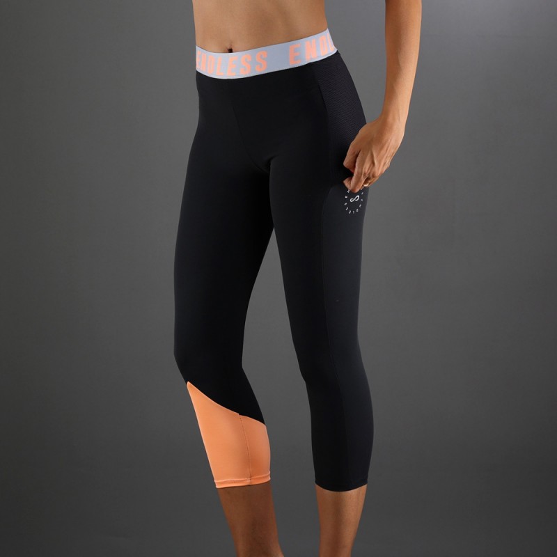 Leggins Endless Vanity Pocket Iconic 7/8 neras salmone Leggins Endless Vanity Pocket Iconic 7/8 neras salmone