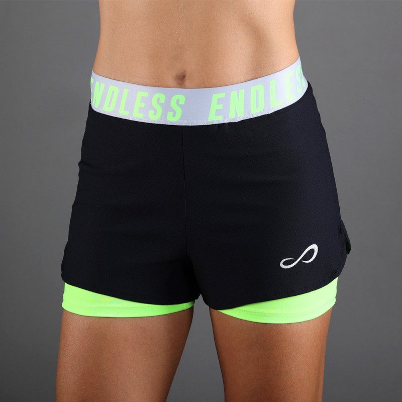 Short Endless Tech Iconic nero verde Short Endless Tech Iconic nero verde