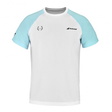 Maglietta Babolat Crew Neck Tee Lebron bianco azzurro