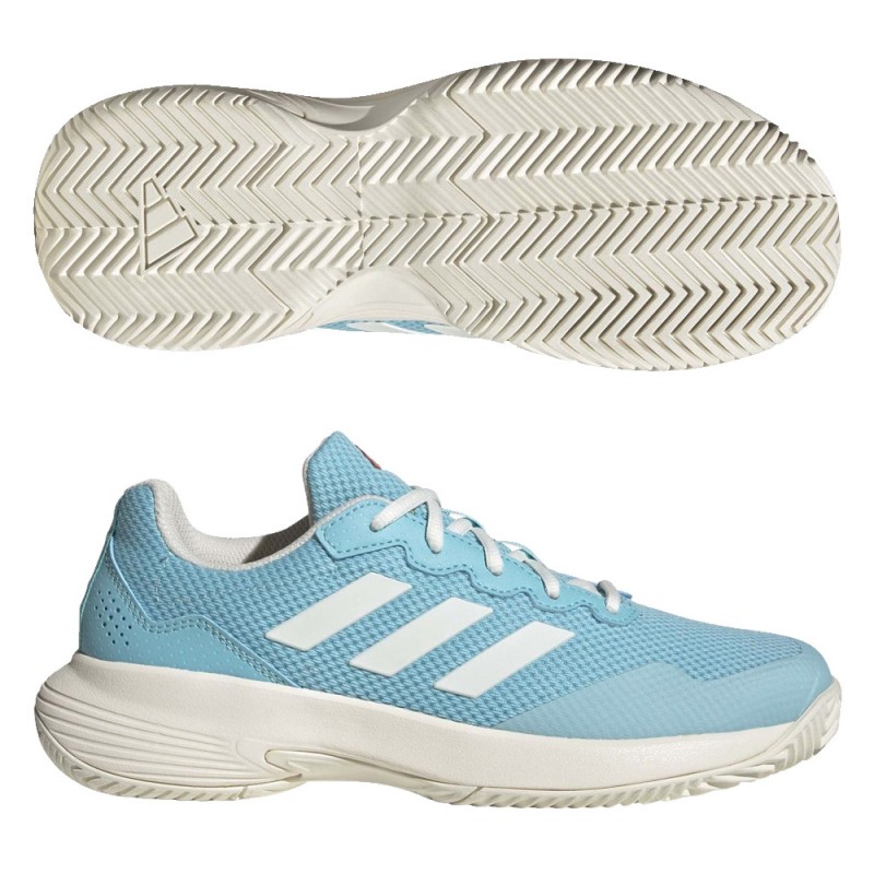 Scarpe Adidas Gamecourt 2 W luce acqua bianco rosso brillante 2023