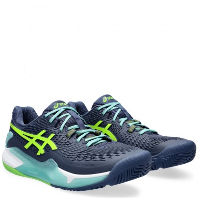 scarpe Asics Gel Resolution 9 Padel thunder blue electric lime 2024