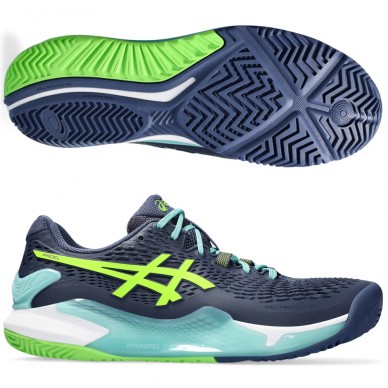 scarpe Asics Gel Resolution 9 Padel thunder blue electric lime 2024