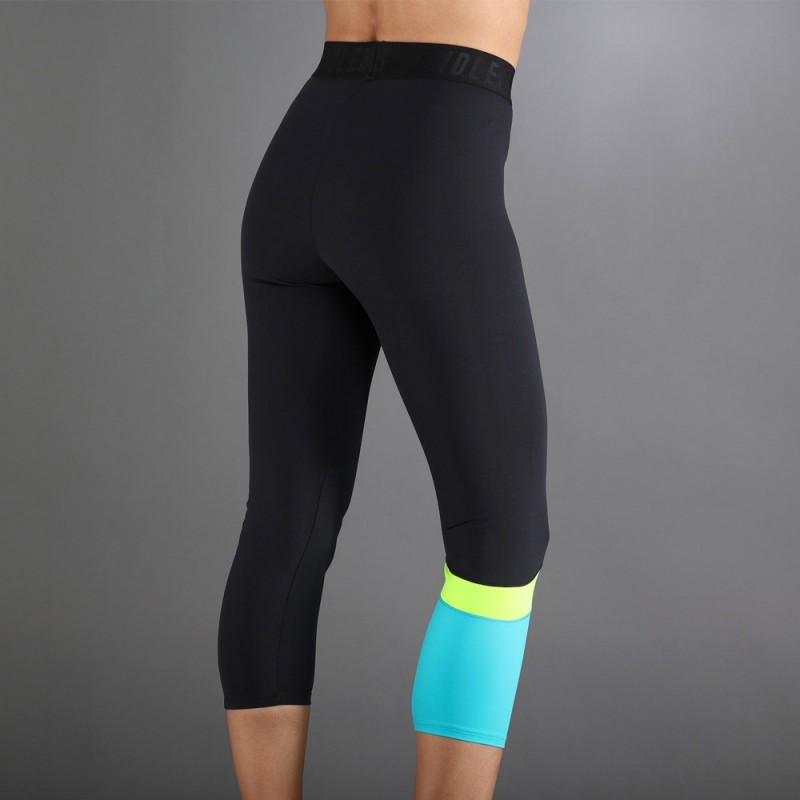 Leggings Endless Line Pocket 7/8 nero blu Leggings Endless Line Pocket 7/8 nero blu