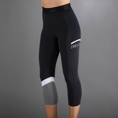 Leggings Endless Line Pocket 7/8 nero bianco