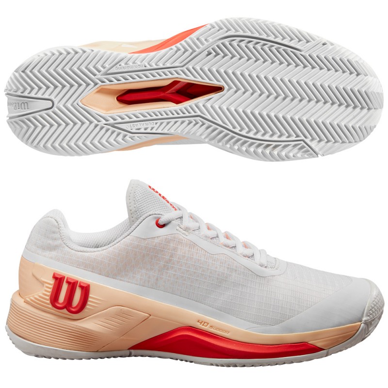 Scarpe Wilson Rush Pro 4.0 W Clay white peach 2024