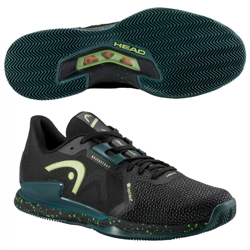 Scarpe Head Sprint Pro 3.5 Clay black forest green 2024 Scarpe Head Sprint Pro 3.5 Clay black forest green 2024