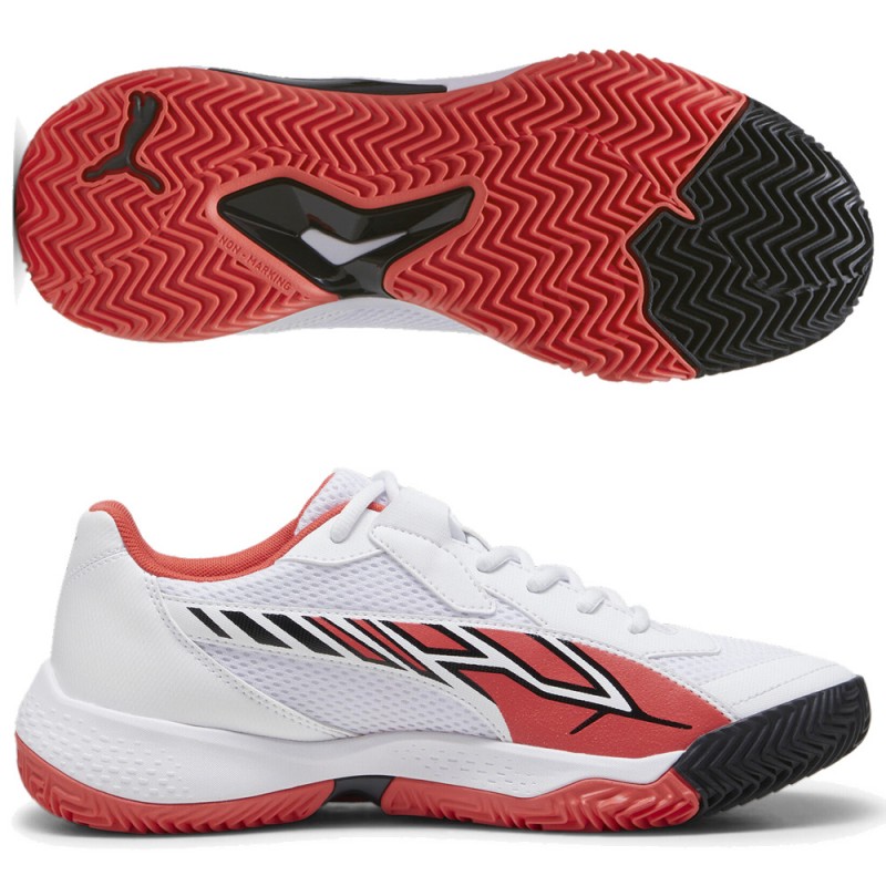 Scarpe Puma NOVA Court white black active red 2024 Scarpe Puma NOVA Court white black active red 2024