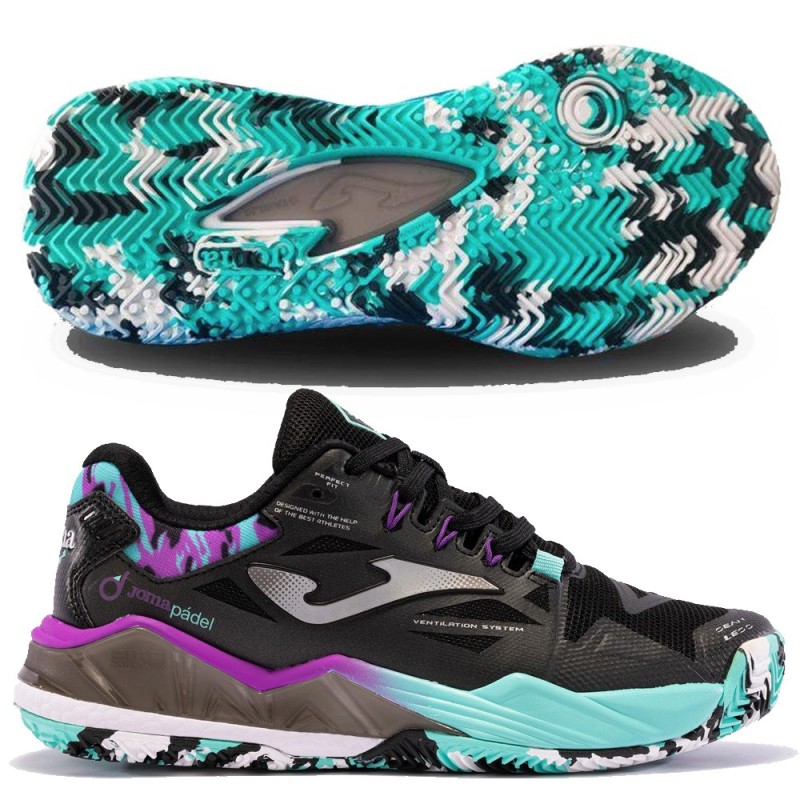 Scarpe Joma Spin Lady 2401 black turquoise pink 2024 Scarpe Joma Spin Lady 2401 black turquoise pink 2024