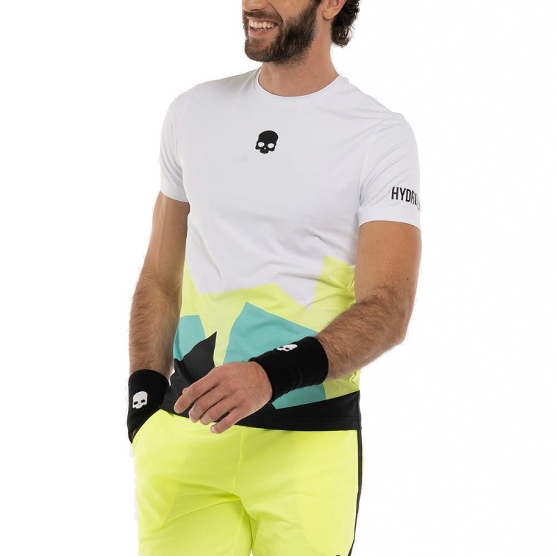 maglietta Hydrogen Mountains Tech bianco giallo fluo maglietta Hydrogen Mountains Tech bianco giallo fluo