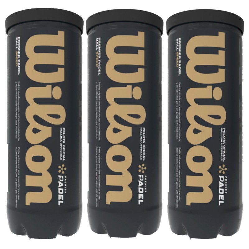 Pack 3 tubo palline Wilson Premier Padel Speed x 3