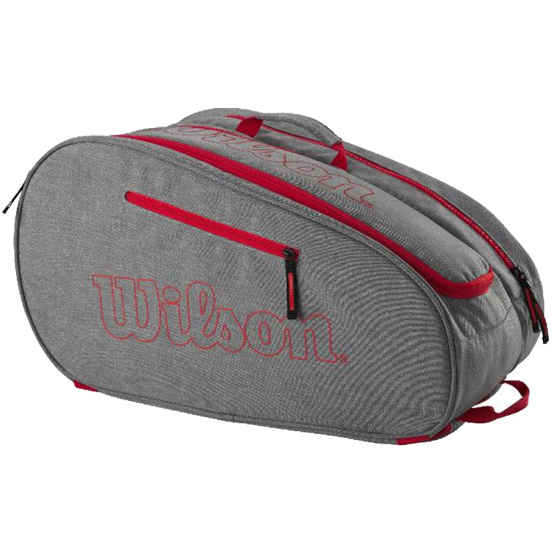 borsa Wilson Team Padel Bag grigio rosso brillante 2024 borsa Wilson Team Padel Bag grigio rosso brillante 2024