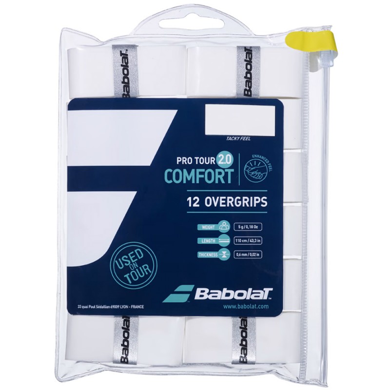 overgrips Babolat Pro Tour 2.0 x12 bianco