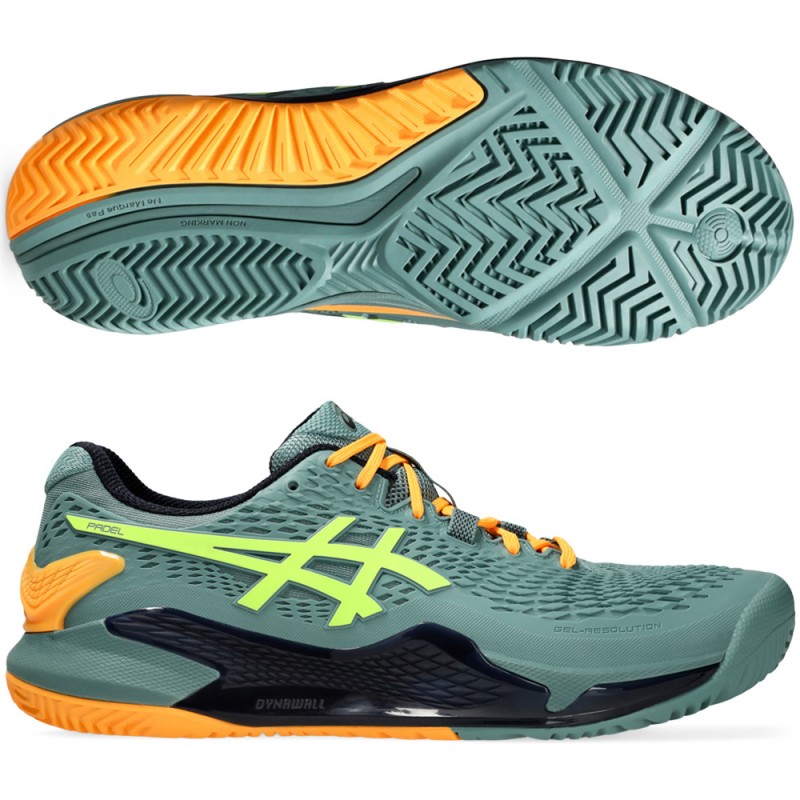 scarpe Asics Gel Resolution 9 Padel celadon safety yellow 2024 scarpe Asics Gel Resolution 9 Padel celadon safety yellow 2024