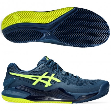 scarpe Asics Gel Resolution 9 Clay giallo blu Zona de Padel