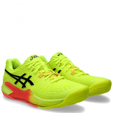 scarpe Asics Resolution 9 Clay Paris safety yellow black 2024