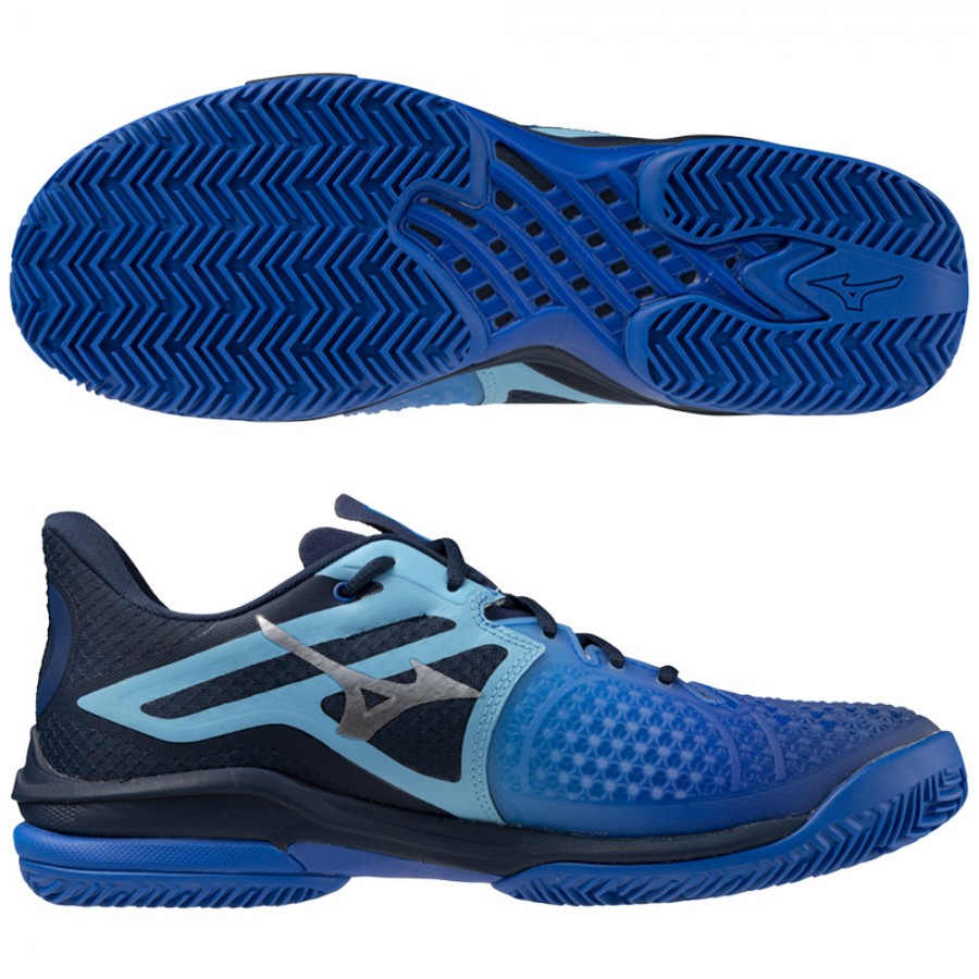 scarpe Mizuno Wave Exceed Tour 6 CC blu e bianco Zona de Padel