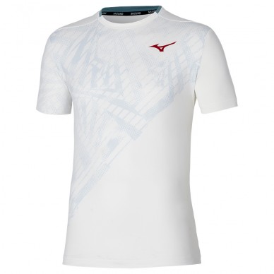 maglietta Mizuno Tennis Mug Shadow Graphic Tee bianco