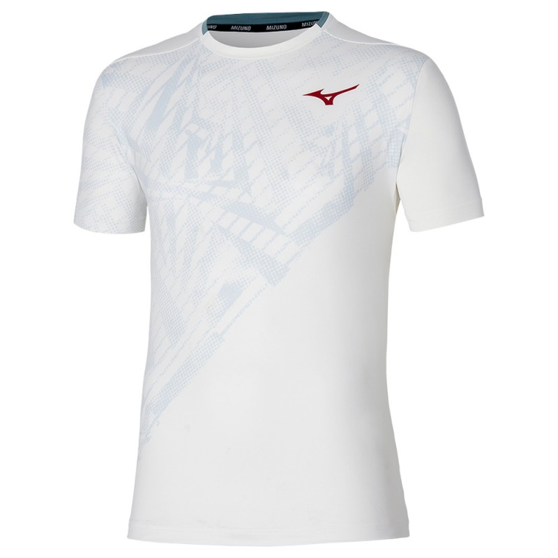 maglietta Mizuno Tennis Mug Shadow Graphic Tee bianco