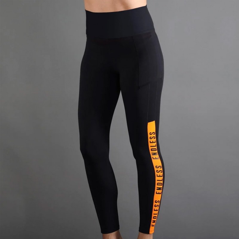 Leggings Endless Syncro nere arancione