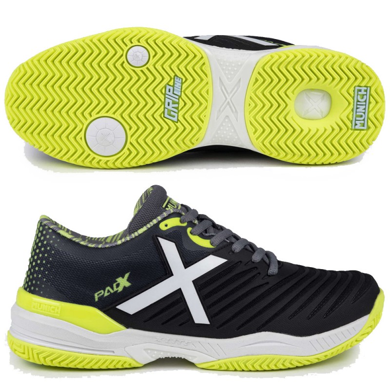 Scarpe Munich Padx 48 Padel nero giallo 2024 Scarpe Munich Padx 48 Padel nero giallo 2024