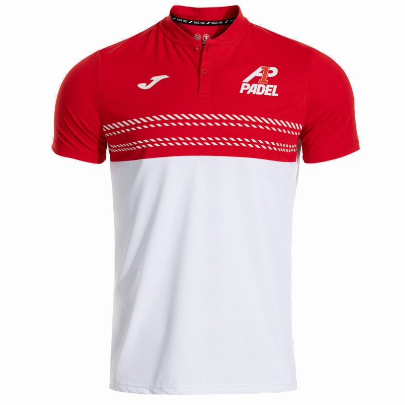 Polo Joma A1 Padel bianco rosso