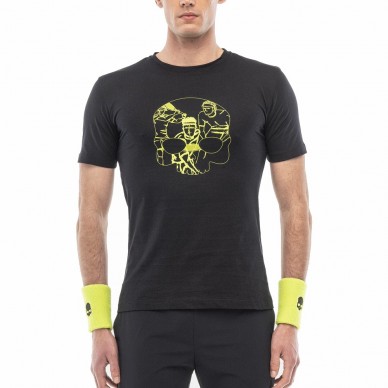 Maglietta Hydrogen Sketch blu marino giallo fluor