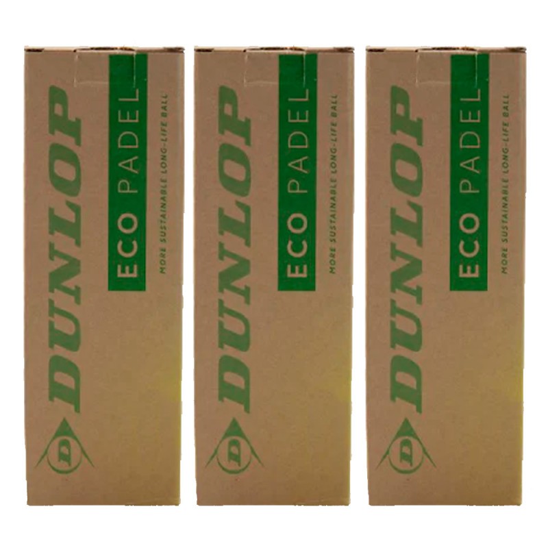 Pack 3 tubo palline Dunlop Eco Padel Pack 3 tubo palline Dunlop Eco Padel