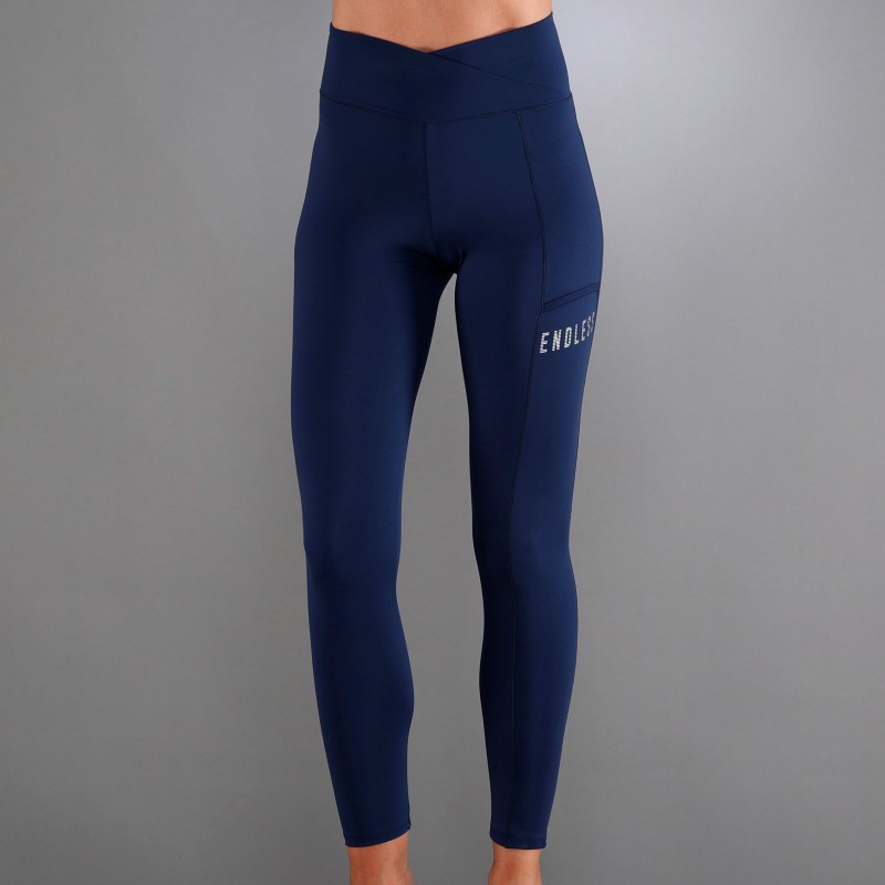 Leggings Endless Cross Pocket Blu navy Leggings Endless Cross Pocket Blu navy