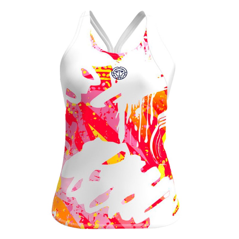 Maglietta Bidi Badu Wild Arts Tank bianca rosa