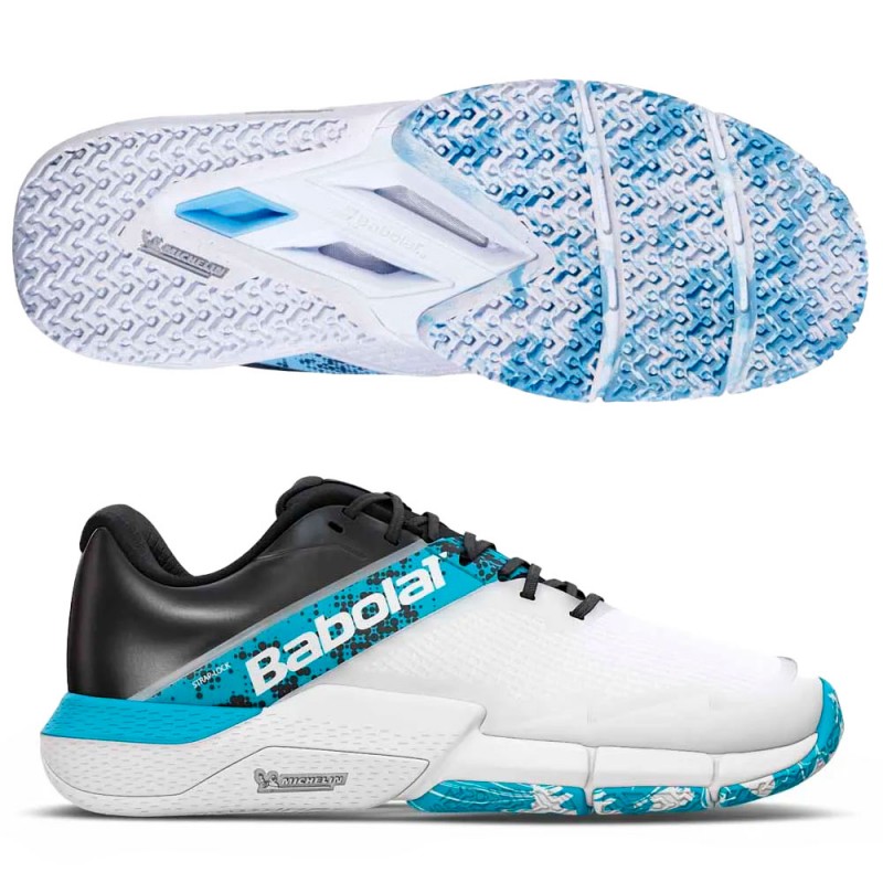 Scarpe Babolat Movea 2 Men white cyan blue 2025