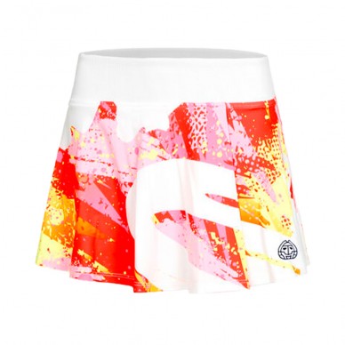 Gonna Bidi Badu Wild Arts Printed Wavy bianco rosa