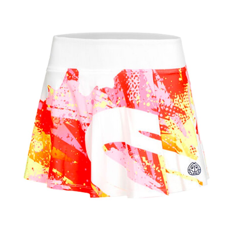 Gonna Bidi Badu Wild Arts Printed Wavy bianco rosa