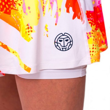 Gonna Bidi Badu Wild Arts Printed Wavy bianco rosa