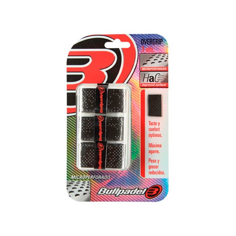 Overgrips bullpadel Microperforados GB1201 Negro Overgrips bullpadel Microperforados GB1201 Negro