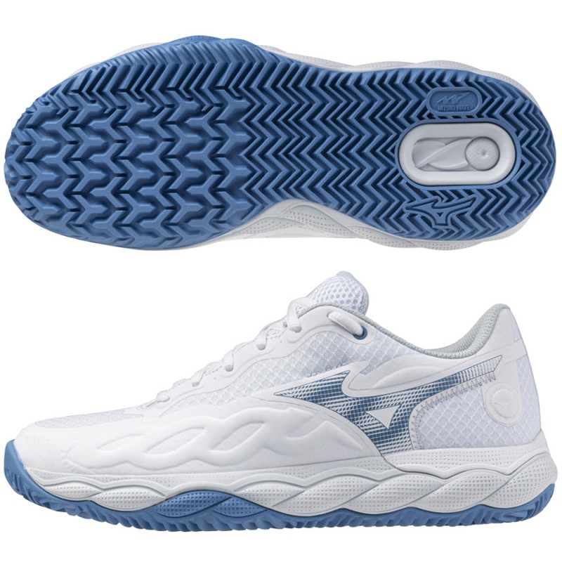 Scarpe Mizuno Wave Enforce Court CC Woman White Parisian Blue 2025