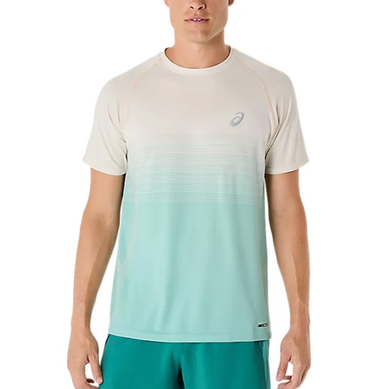 Maglietta Asics Seamless SS Top bianca verde Maglietta Asics Seamless SS Top bianca verde
