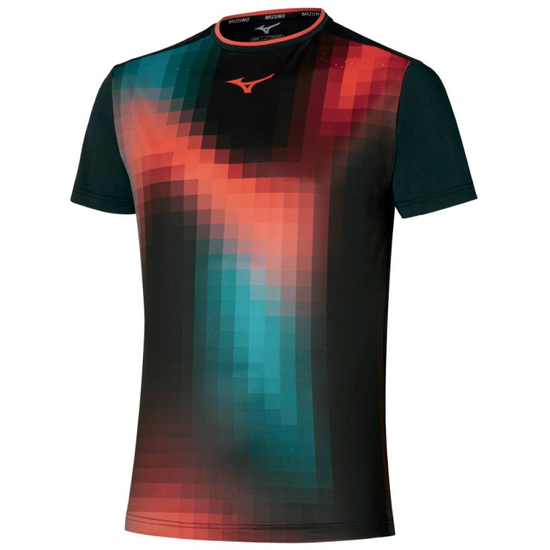 Maglietta Mizuno Tennis Shadow Graphic Tee nera rossa